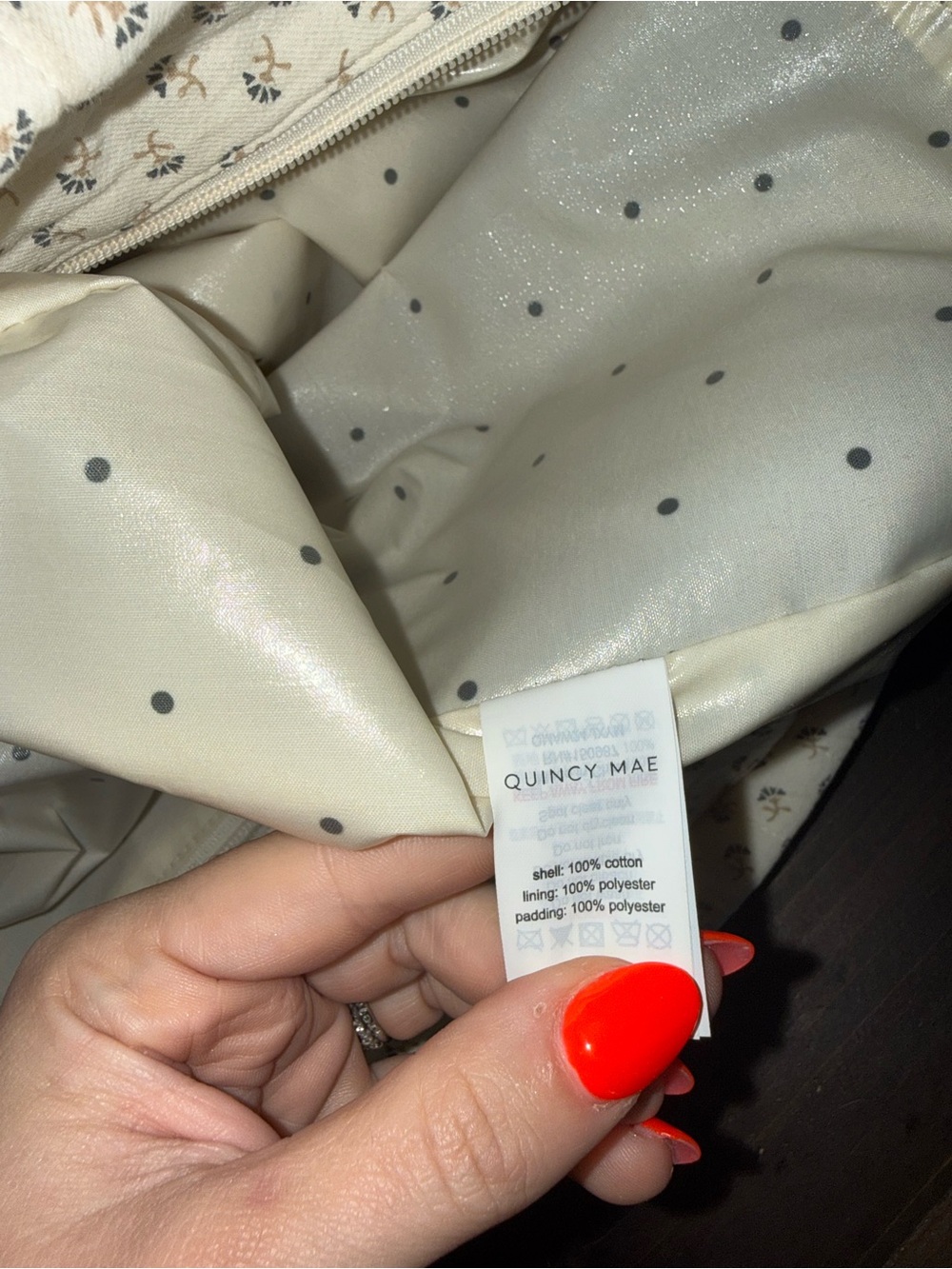 Quincy Mae Cream Floral Diaper Bag and Pouch - Picture 5 of 5